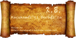Kecskeméti Borbála névjegykártya