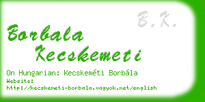 borbala kecskemeti business card