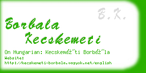 borbala kecskemeti business card